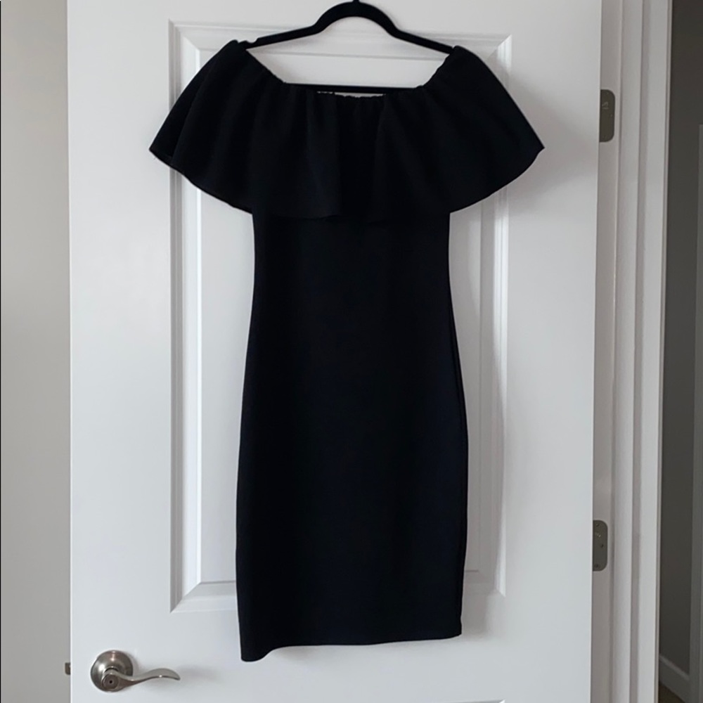 Off the shoulder black dress